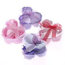 3 шт. мыло цветы в форме сердца подарочная коробка Рождественский подарок имитация розы мода хороший запах и романтический макияж набор