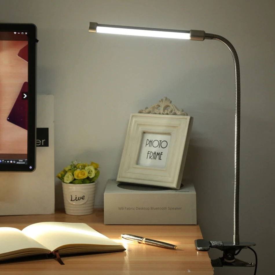 

Led Eye Protection Two Levels Brightness Switch Dimmer Reading Table Desk Lamp With Metal Clip