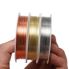 Fil de cuivre en alliage robuste, 1 rouleau de fil de cuivre 0.2 0.3 0.4 0.5 0.6 0.7 0.8mm, fournitures de fabrication artisanale pour accessoires de bijouterie, bricolage