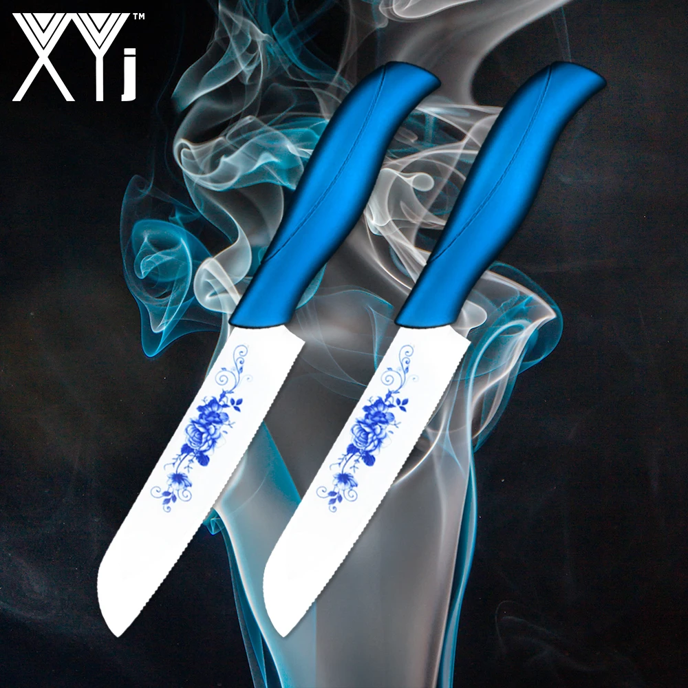 

XYj 5 inch Santoku Ceramic Knife Japanese Chef Knife Bread Cooking Knives Sharp Blade Comfortable Handle Cooking Tools 2 PCS
