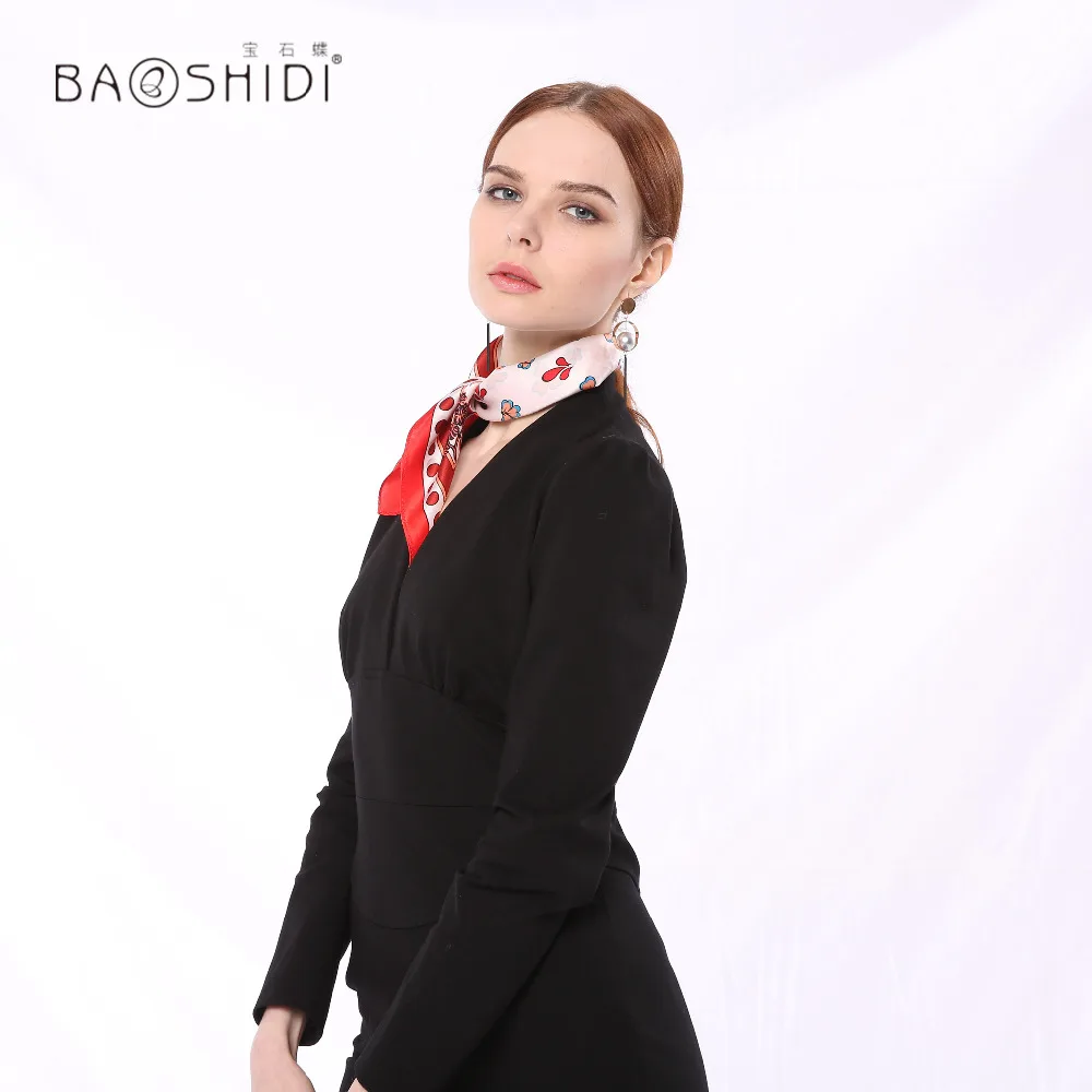 100% Шелковый Атласный мини квадратный шарф модные роскошные Брендовые женские