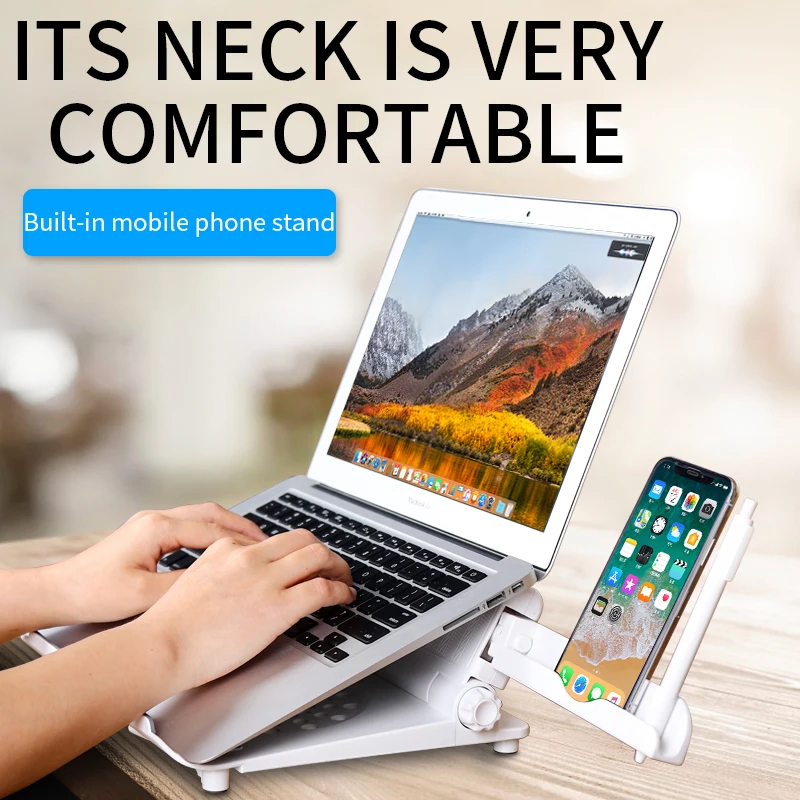 

Folding Portable Laptop Stand Viewing Angle/Height Adjustable Quality macbook pro Mac air Notebook Bracket Laptop Cooling Pad