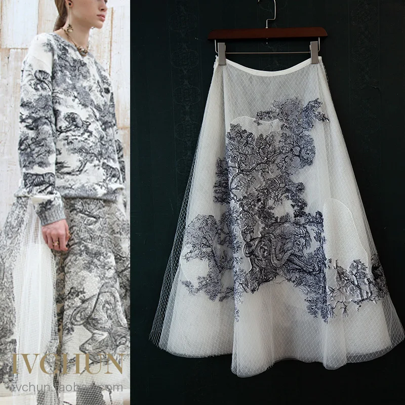 Nieuwe Ivchun Haute Couture Gown Leeuw Dier Borduren Netten Garen Zijden Voering Rokken Nieuwe Ivchun Haute Couture Gown Leeuw Dier Borduren Netten Garen Zijden Voering Rokken