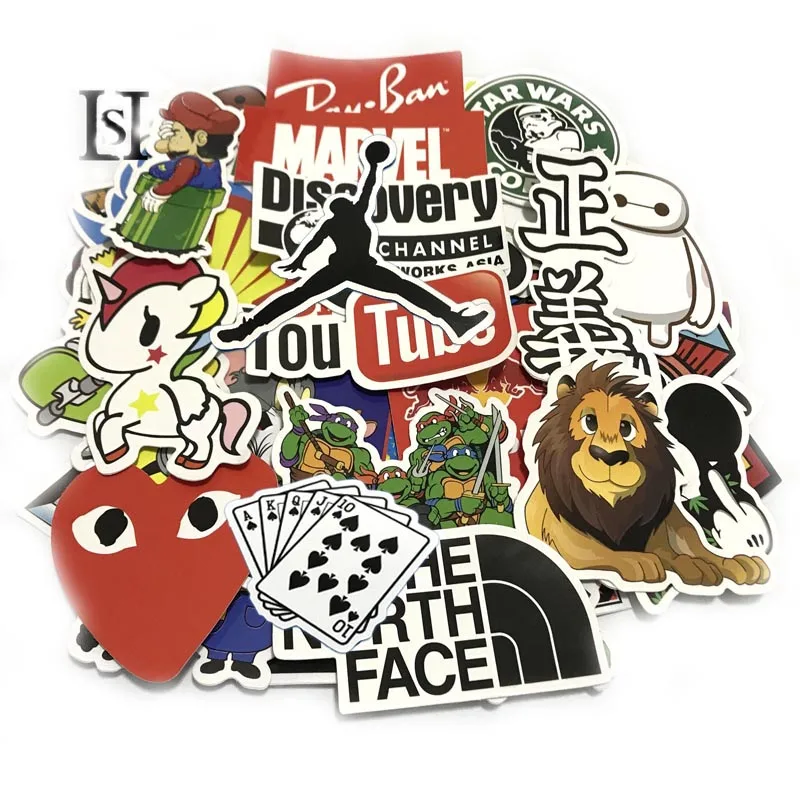 06A 50 100 Pieces Do Not Repeat PVC Waterproof Fun Name Sticker The Luggage Fashion Laptop