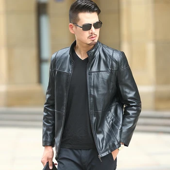 

KUYOMENS M-4XL Plus Size Autumn Men Leather Jacket Jaqueta Couro Casual mens leather jackets and coats Brand Motorcycle Jackets