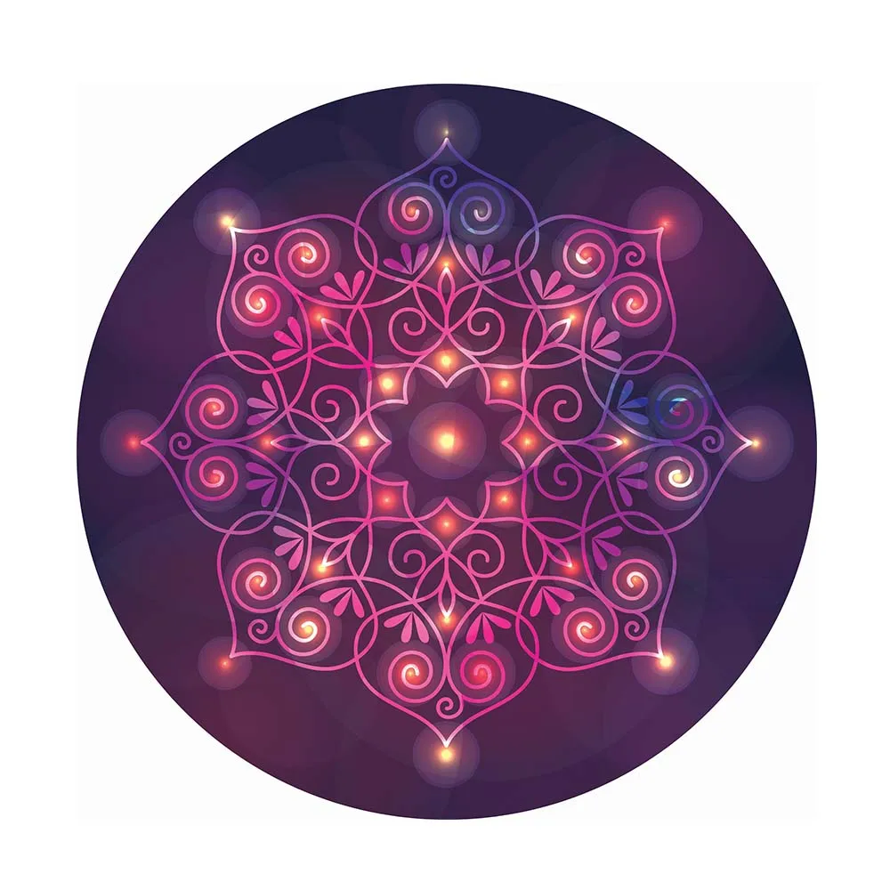 

1.5m Round Yoga Mat Towel Tapestry With Flowers Pattern Circular Tablecloth Beach Towel Soft Travel Sport Fitness Exercise
