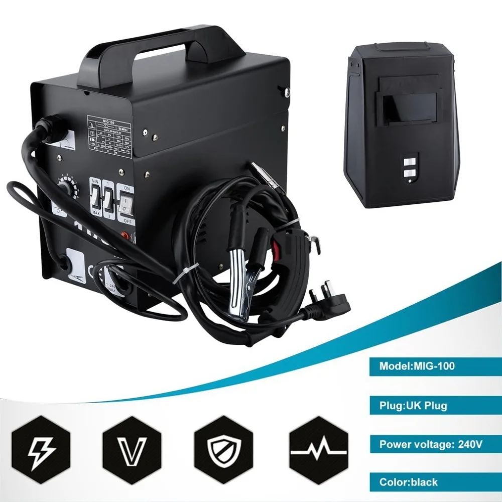 

New MIG-100 High Efficient Gas-Shielded Welding Machine Professional DIY Stable Mig Weldering Equipment UK Plug