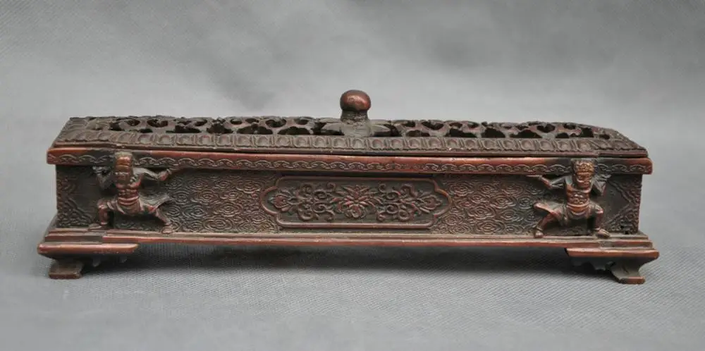 

SS 9'' Tibet Protector Buddha Incense Burner Censer Bronze Statue