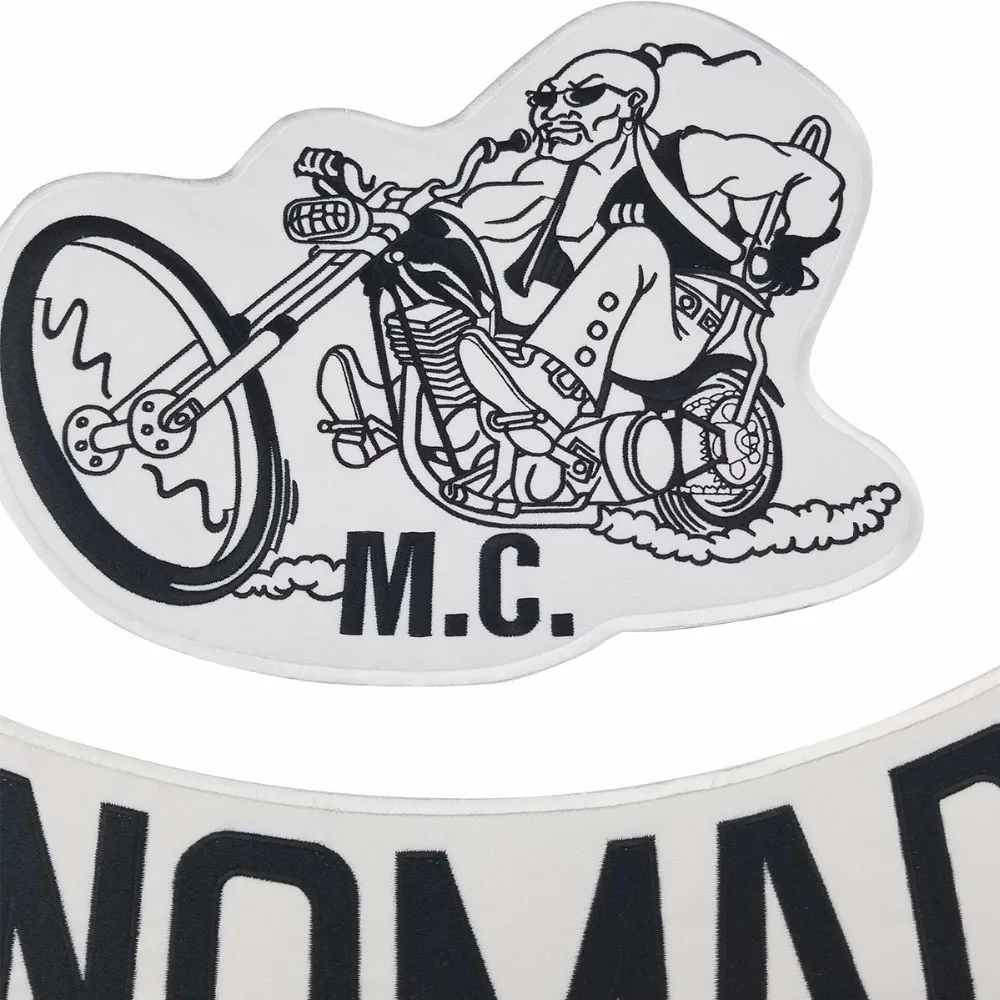 MONGOLS NOMAD MC Biker Vest Embroidered Patch 1% MFFM IN Memory Iron On Full Back of Jacket Motorcyle Patch (2)