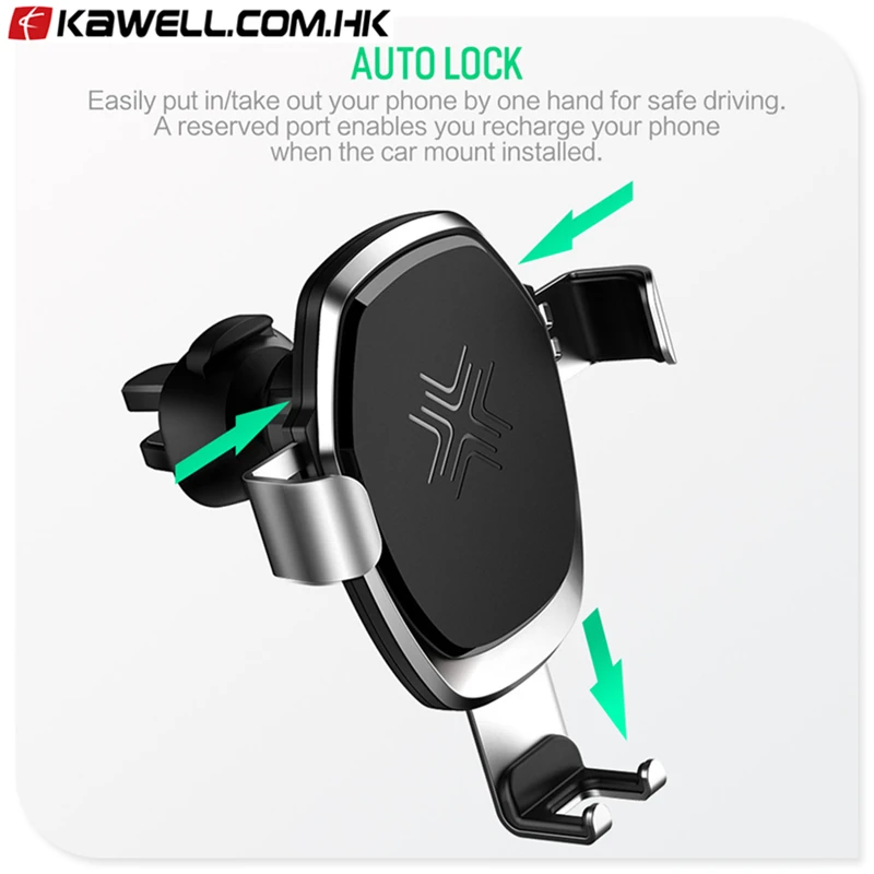 

100 PCS A LOT Metal Car Wireless Charger for iPhone X 8 Plus Gravity Fast Wireless Charging Car Holder