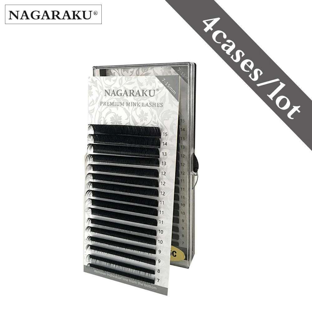 

NAGARAKU Eyelashes Makeup Magnetic Eyelashes 4 cases/lot 16Rows 7-15 Mix High Quality Soft Individual Eyelash False Eyelash