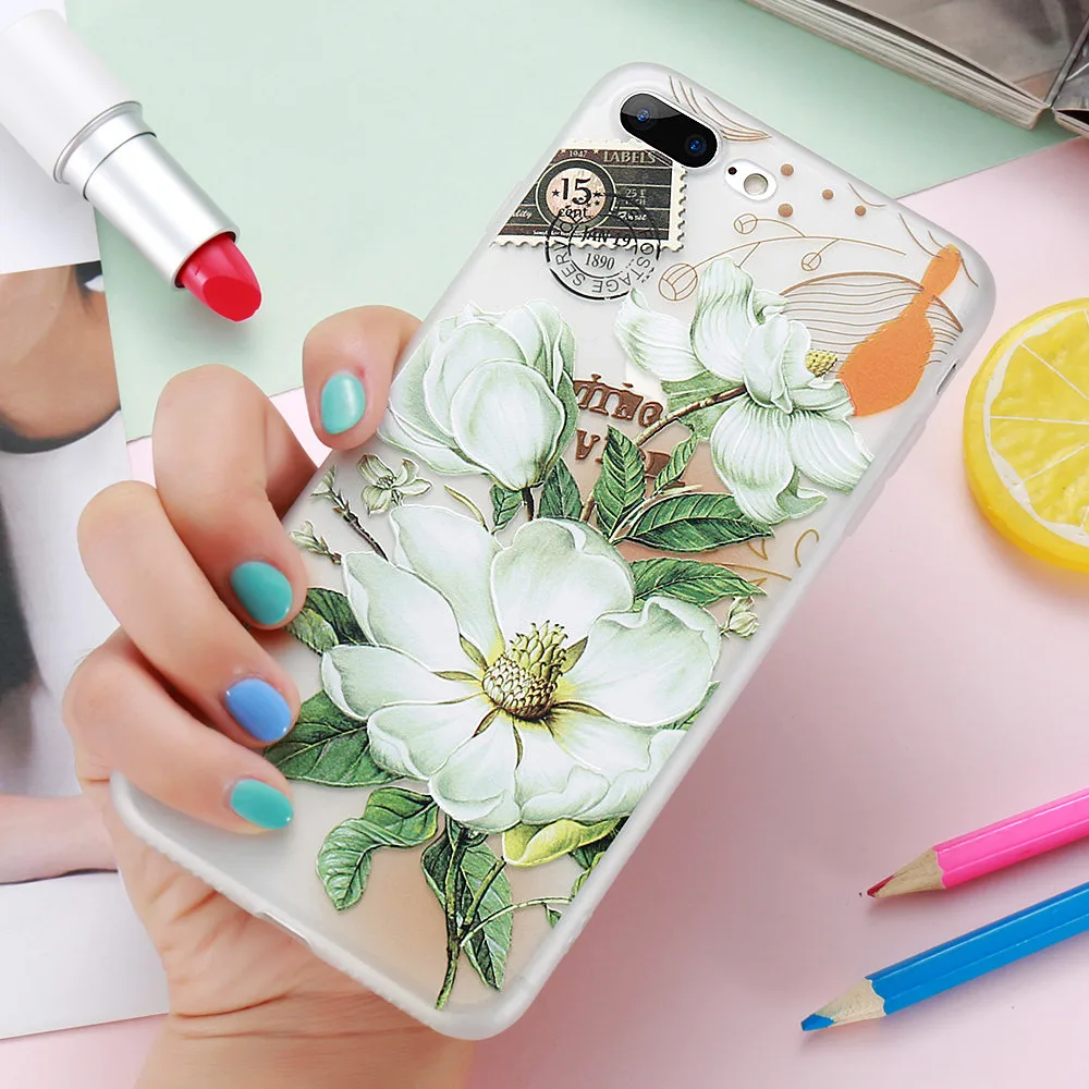 

KISSCASE Flower Phone Case For Huawei Honor 9 Lite 10 V9 7X 8X 7A Soft Silicon Case For Huawei Nova 2 Plus 2 3 Girl Floral Cover