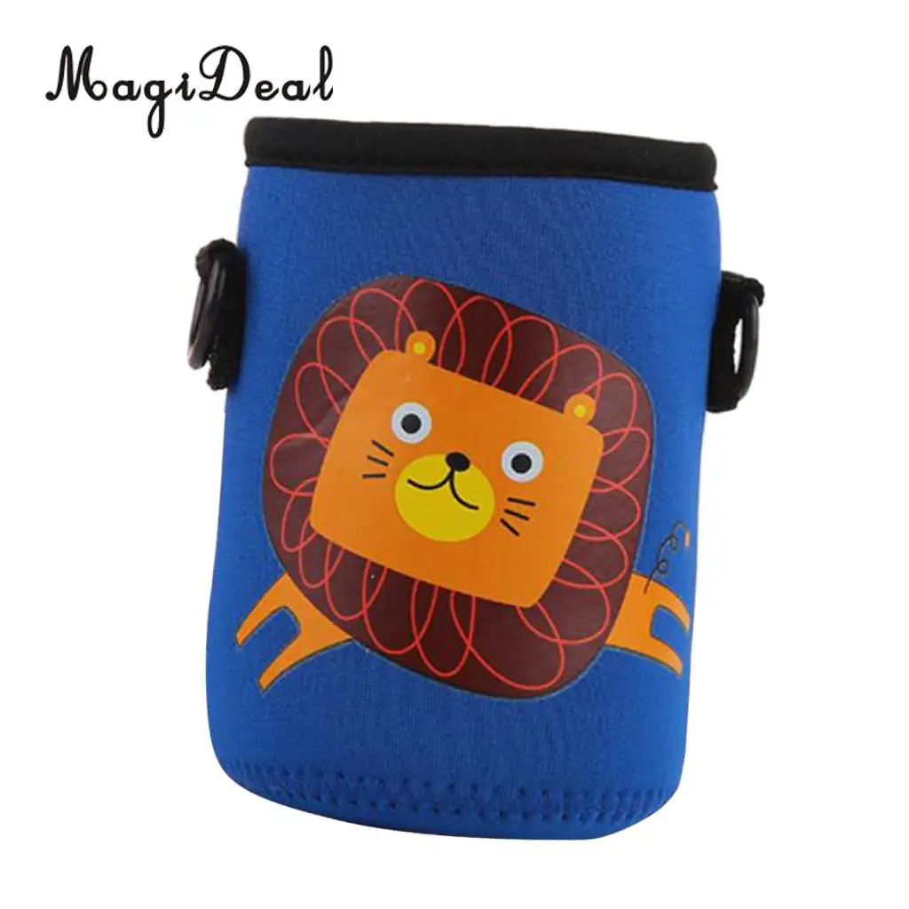 MagiDeal Insulated Water Bottle Sleeve Cartoon Animal Drink Bottle Covers Kids - Build-in Carrying Strap