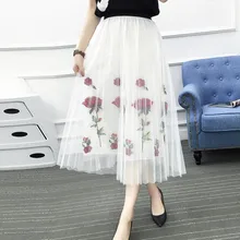 Корейские Демисезонные женские длинные юбки двухслойная розовая плиссированная юбка saia faldas сетчатая богемная юбка миди