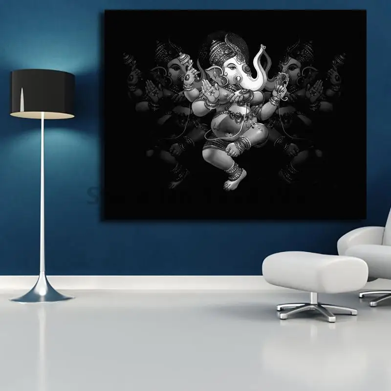 Black And White Lord Ganesha Dancing HD Canvas Painting Print Living Room  Home Decor Modern Wall Art Oil Painting Poster Artwork _ - AliExpress Mobile
