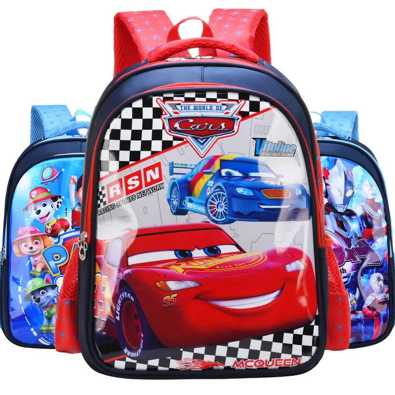 

Disney Children's Schoolbag Primary School Grades 1-3 Boys and Girls Cartoon Car Reduced Ridge Backpack bookbag frozen princess