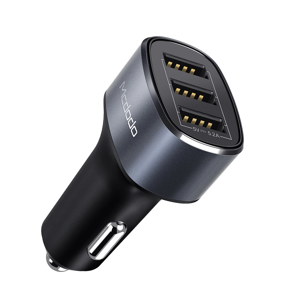 Mcdodo 3 usb порта USB Автомобильное зарядное устройство для универсального мобильного телефона 5.2A быстрое зарядное устройство для iPhone Xiaomi автомобильное зарядное устройство USB адаптер в автомобиль - Тип штекера: Black
