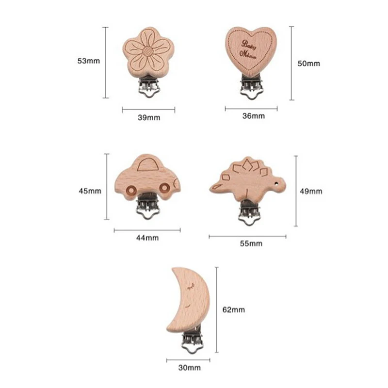 1 шт., милая Деревянная звезда, автомобиль, медведь, кошка, забавная соска, зажимы, соска, держатель для соски, сделай сам, цепочка для прорезывателя