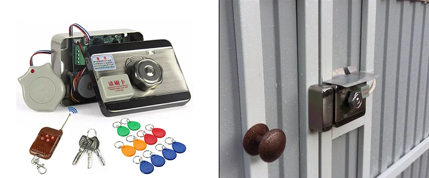 Одиночная/двойная входная дверь и контроль доступа через ворота системы электронный интегрированный RFID моторизованный замок с RFID Считыватель