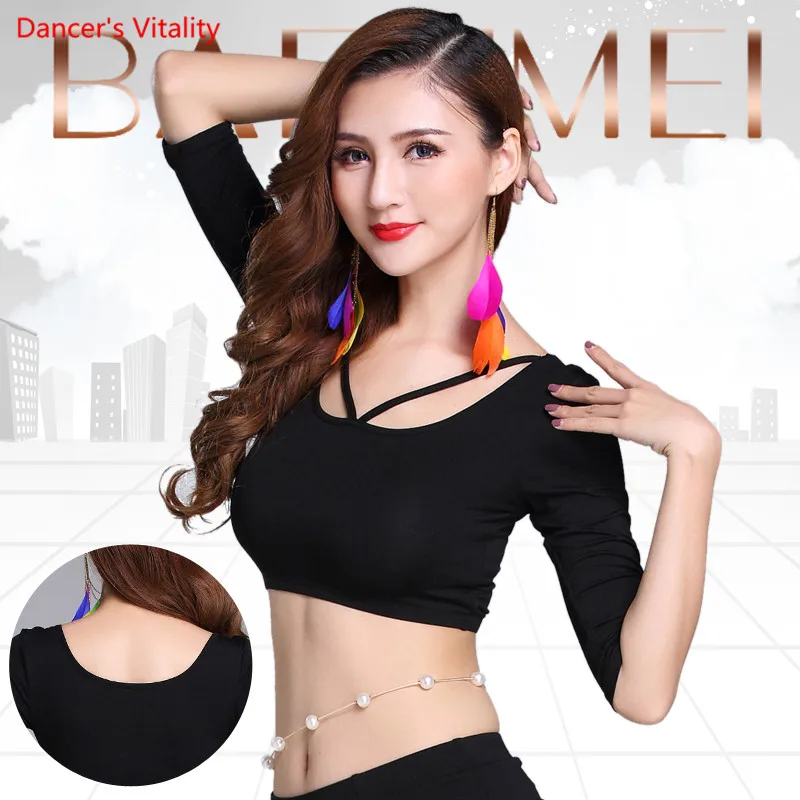 

Belly Dancing Practice Tops Haft-sleeved Practice Sexy Tops Girl modal top Dance Clothing Belly Dance Costume