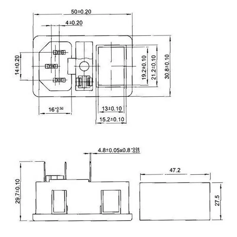 С предохранителем 5*20 10A! Красный кулисный выключатель с плавким IEC320 C14 впускной