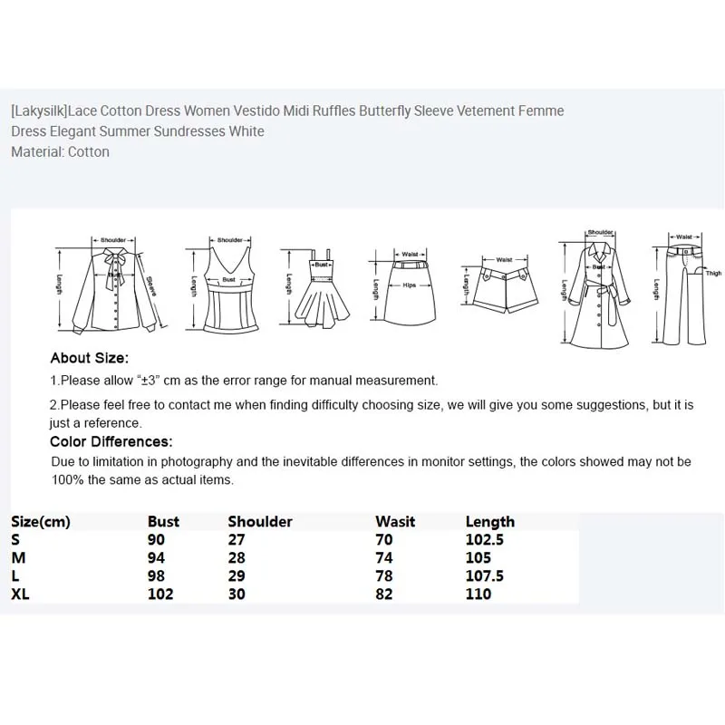 [Lakysilk] кружевное Хлопковое платье для женщин; платье миди с оборками и рукавом-бабочкой; Vetement Femme; Элегантное летнее платье; сарафаны белого цвета