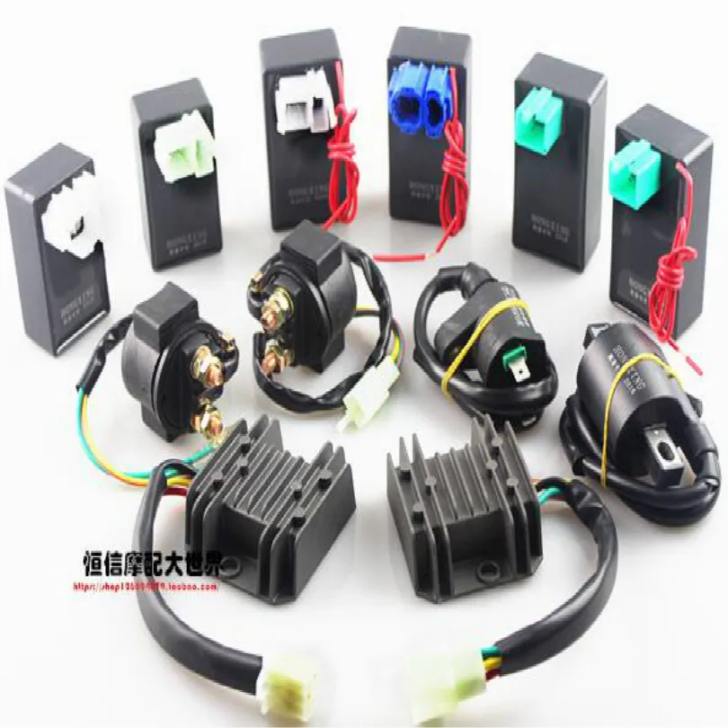 

motorcycle scooter GY6 125cc CG 125cc 125 110cc igniter ignition coil starter relay rectifier 12V flasher free shipping