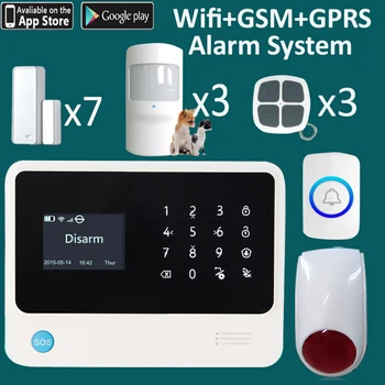 

Wireless 110db alarm volume gap sensor motion detector GSM WIFI security system dial number alarm