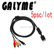 5 шт./лот Лидер продаж Аудио Видео кабель AV шнур провода с 3 RCA TV привести для sony для Playstation Портативный черного цвета для PS1 PS2 для PS3