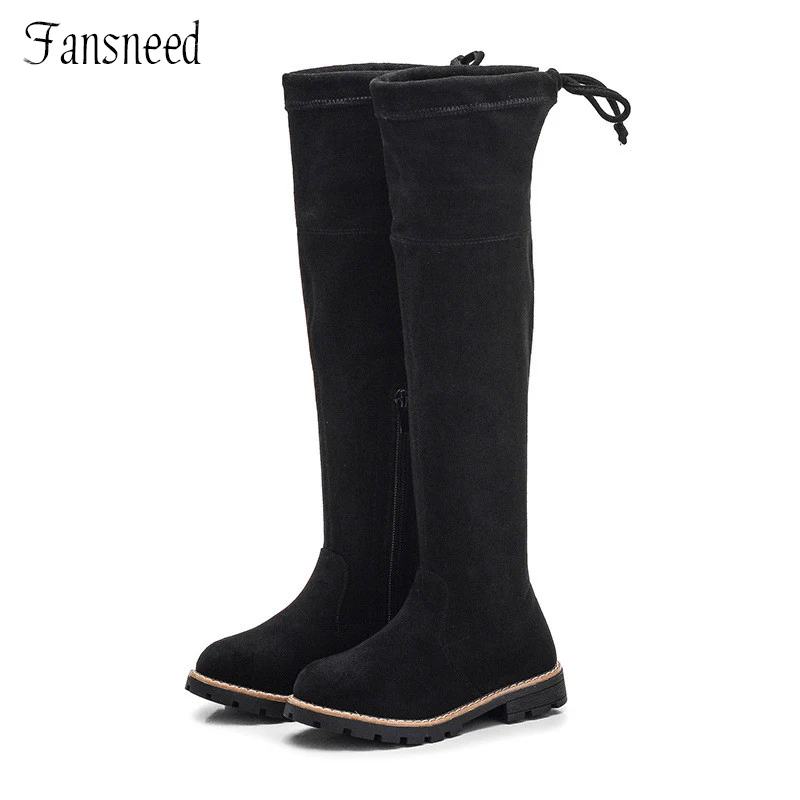 

2019 autumn and winter new children's boots girls over the knee long boots plus velvet warm children's boots