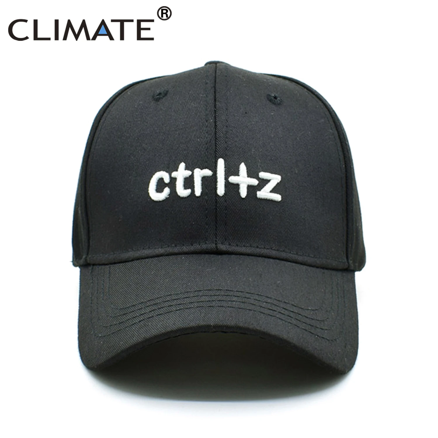 CLIMATE New Women Men Cool Baseball Caps CTRL + Z Back Up Black Cap
