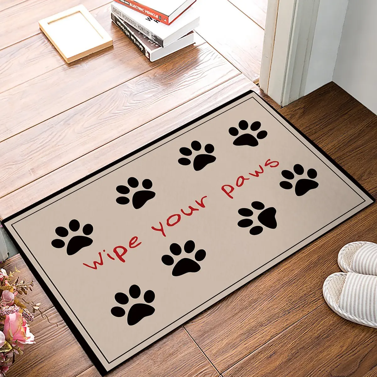 

Large Wipe Your Paws Doormat Outdoor Recycled Rubber Front Door Bathroom Mat Outside Waterproof Shoes Scraper Entryway Rug Home