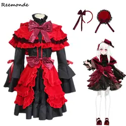 Аниме K RETURN OF KINGS костюмы для косплея Кушина Анна красное платье принцессы Лолита сценический костюм для женщин обувь девочек