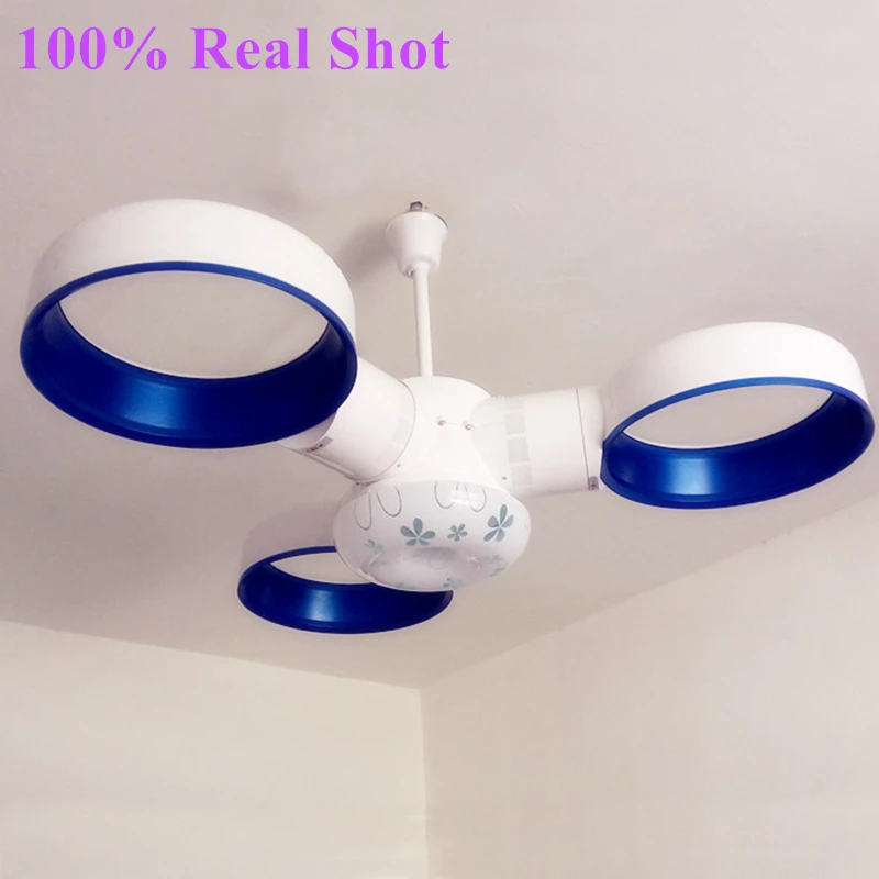 Wongshi Blue Pink Modern High Tech Bladless Ceiling Fans With