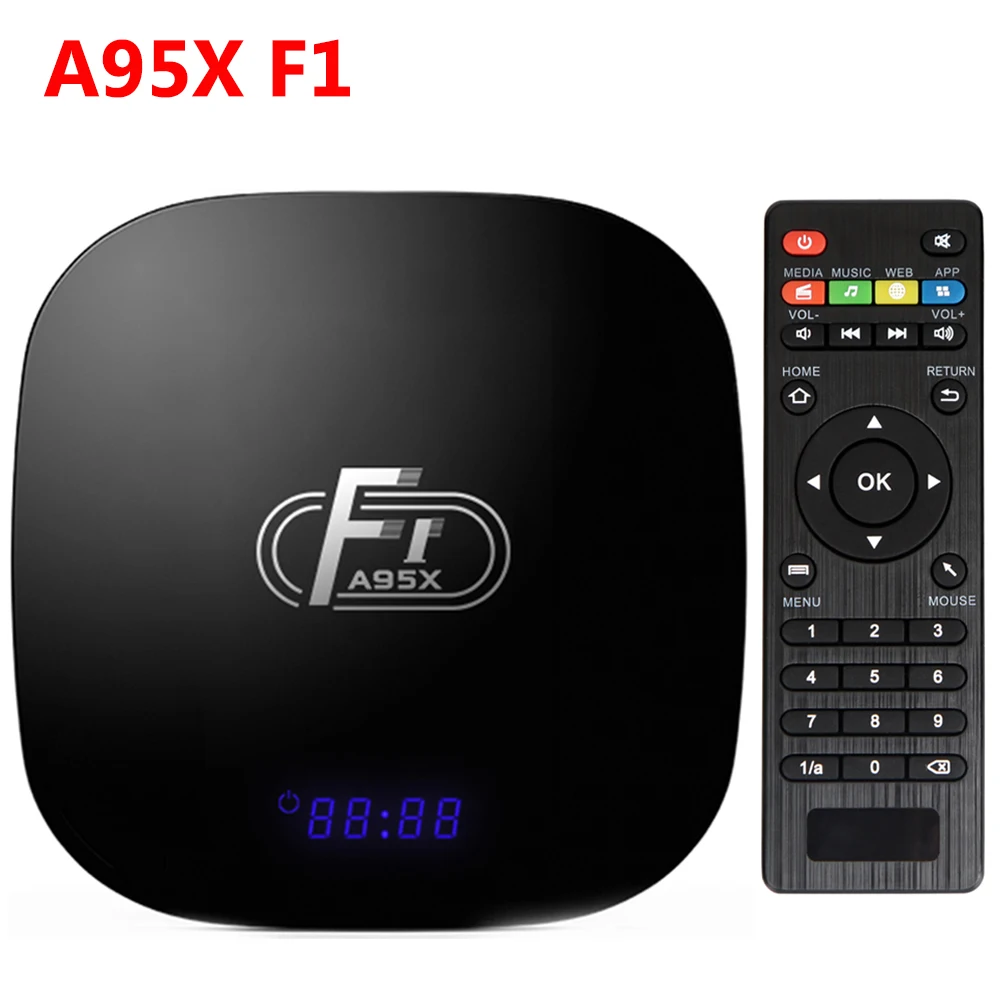 

A95X F1 Android 7.1 TV Box Smart TV BOX 2GB RAM 16GB ROM Amlogic S905W/2.4G WIFI /100Mbps/4K H.265 Media Player PK X96 X92