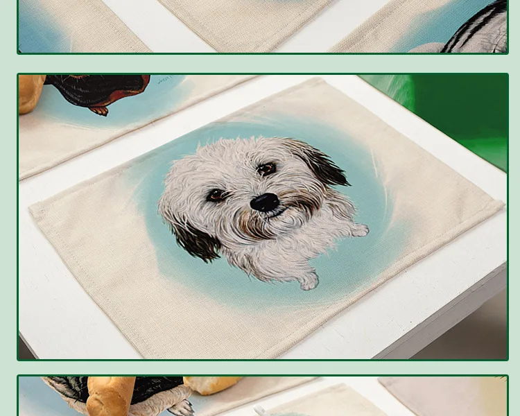 Милый коврик с рисунком собаки из мультфильма, кухонные аксессуары для кухни, домашний утепленный коврик, дизайнерский коврик из хлопка и льна