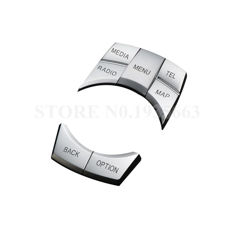 For BMW X1 E84 Inner Console iDrive Multimedia Button Cover 2010- 5pcs - Название цвета: Серебристый