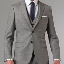 Итальянская свадебная одежда жениха, костюм камвольный деловой мужской костюм, костюм с двумя пуговицами, фланелевый костюм из трех предметов