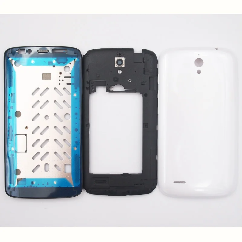 

BaanSam New Front Frame Dual Card Middle Frame Battery Door Back Cover Housing Case For Huawei G610 With Power Volume Buttons