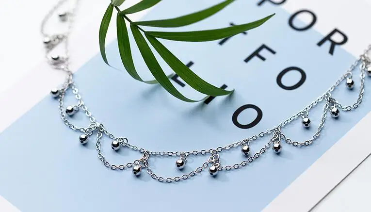 Bohi богемное ожерелье с бусинами и кисточками, чокер, очаровательное Настоящее. 925 пробы серебряные ювелирные изделия GTLX1560