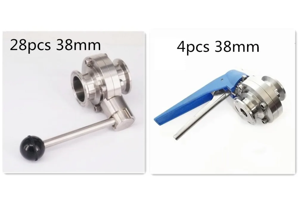 

32pcs 38mm S304 Stainless Steel Sanitary Valves