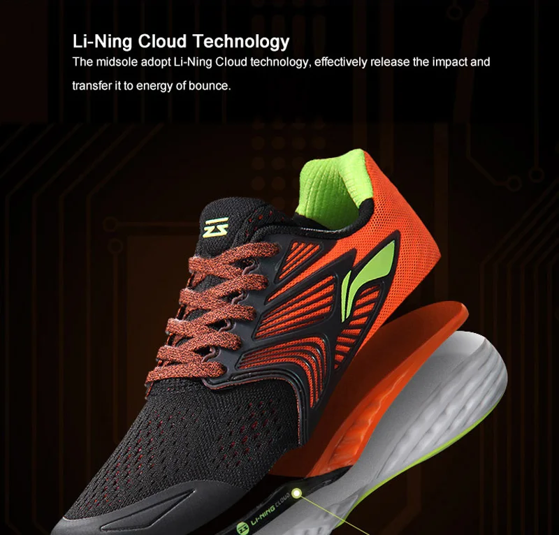 Клиренс) Li-Ning Мужская LN CLOUD IV PLUS профессиональные беговые кроссовки с подкладкой однотонные Тканные спортивная обувь ARHM019 XYP547