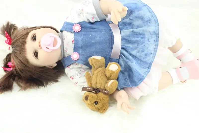 

55cm Silicone Vinyl Baby Reborn Dolls chucky Handmade Kids Princess Toys Children bebe bjd doll reborn sleeping bonecas]
