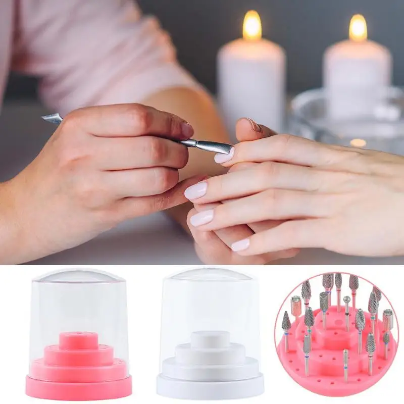 

Portable Nail Grinding Polishing Head Storage Box 48 Holes Display Holder