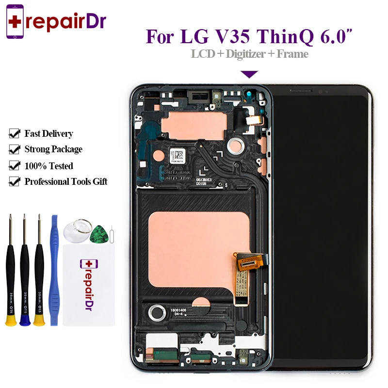 

6.0'' For LG V35 ThinQ LCD Display Touch Screen Digitizer Assembly With Frame For LG V35 ThinQ V30+ V30 Plus LCD Free Shipping