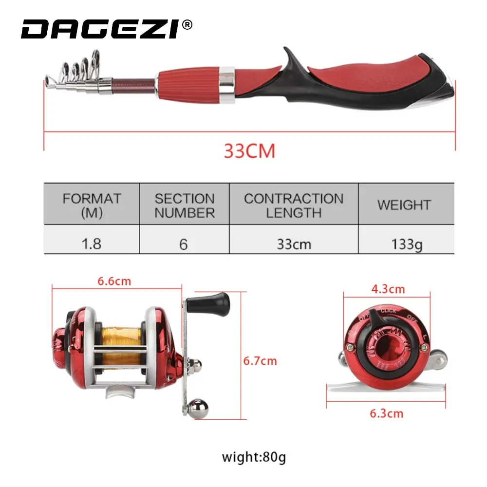 DAGEZI ледяная Удочка+ катушка спиннинговое рыболовное колесо ледяная Удочка комбинированная Рыболовная Снасть