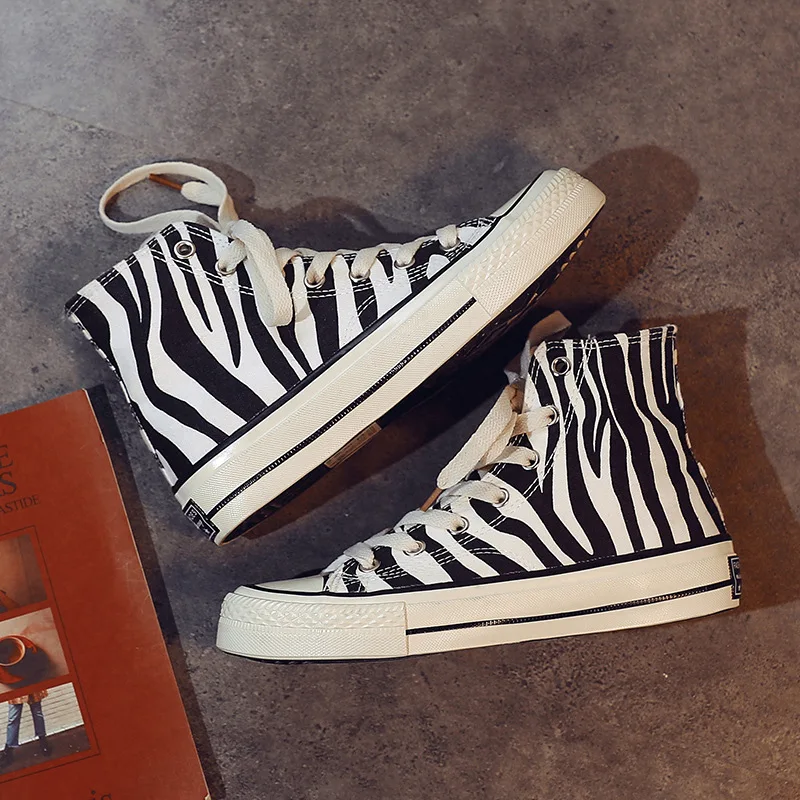 JINBEILEE 2019 spring version women's canvas shoes zebra pattern new women's sports casual skateboarding shoes street wild JINBEILEE 2019 spring version women's canvas shoes zebra pattern new women's sports casual skateboarding shoes street wild