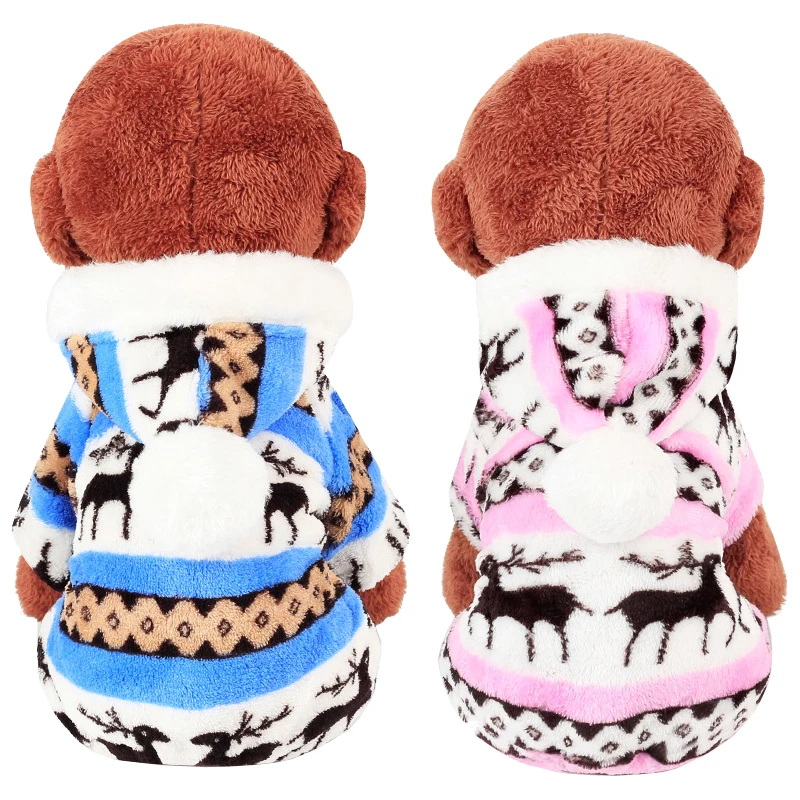 

Winter Pet Dog Clothes for Small Dogs Christmas Puppy Cat Costume Warm Fleece Dog Hooded Clothing Chihuahua Yorkie Coat Jackets