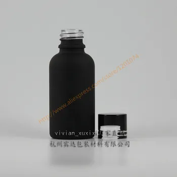 

100ml painted black frosted Glass bottle with aluminum screw lid(lines),essential oil container