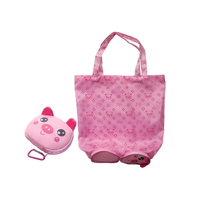 30 шт./лот, многоразовая сумка для покупок, переносная сумка из полиэстера, креативная Складная Подарочная сумка с экологически чистым принтом, набор